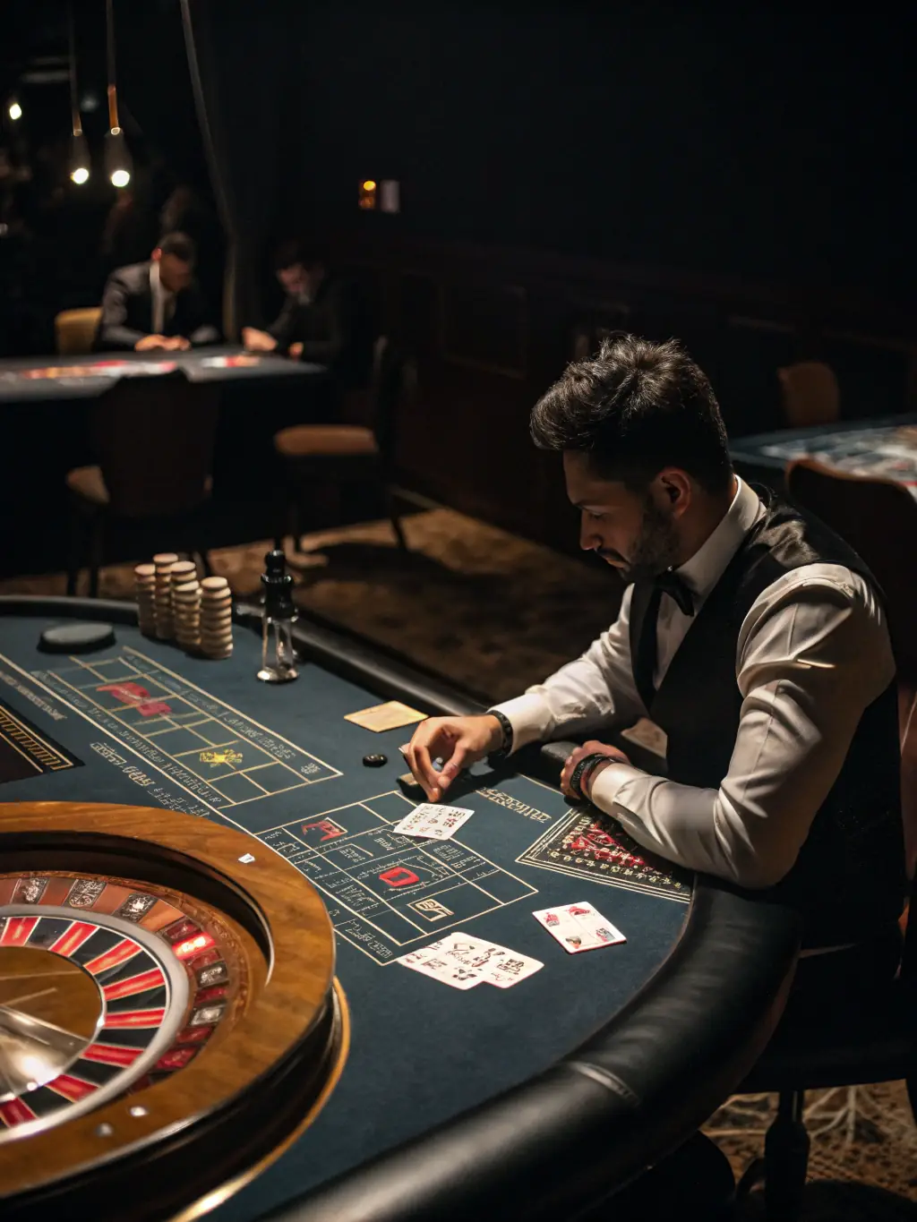 A vibrant image of Casino Baden-Baden in Germany, highlighting its elegant interiors, roulette tables, and sophisticated atmosphere, capturing the essence of classic European gambling.